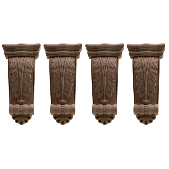SEWACC 4-Piece Embossed Wooden Furniture Legs – Vintage European-Style Carved Legs For Sofas, Tables, Chairs, And Cabinets (Khaki)