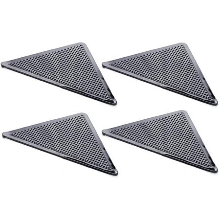 4pcs Rug Non-Slip Stickers, Triangle Rubber Mat Sticker, Reusable Washable Carpet Stickers for Floor Mats, Home Bath Room Corners Pads
