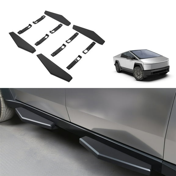 4pcs Running Boards Compatible with Tesla Cybertruck – 800lbs Load Capacity, Heavy-Duty Carbon Steel Side Steps with All-Weather Anti-Slip Design, Bolt-On Installation, Hollow Style Accessory