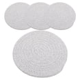 thumbnail image 1 of 4pcs Rustic Round Coaster Wear-resistant Woven Placemat Home Cutlery Mat Dining Table Decor, 1 of 7