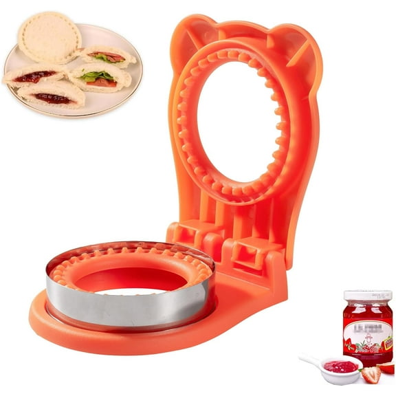 4pcs Sandwich Maker, Sandwich Pocket Circle Shape Cutter & Sealer for Kids Breakfast and Lunchboxes, Light Blue, 3.7Inch