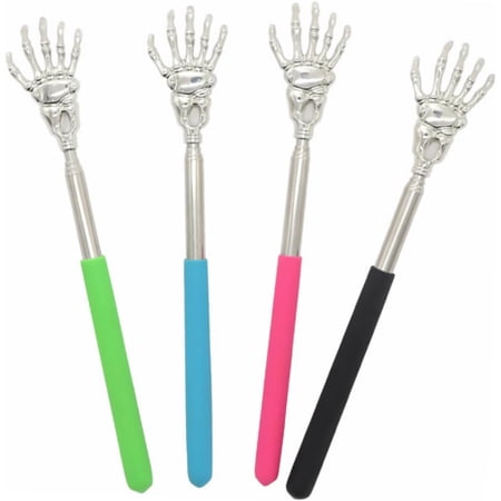 4pcs Scratcher Telescoping Back Scratcher Stainless Steel Scratcher Multifunctional Scratcher Manual Scalp Massagers Squeegee Metal Spatula Back Scraper Back Massager