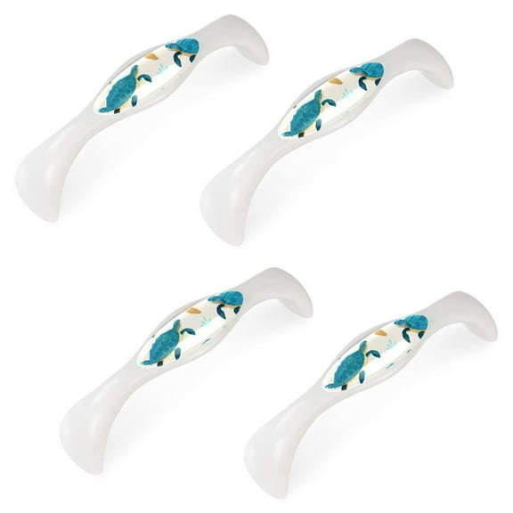 4pcs Sea Turtle Cabinet Knobs, Dresser Drawer Knobs and Pulls Simple Decorative Kitchen Cabinet Door Handles