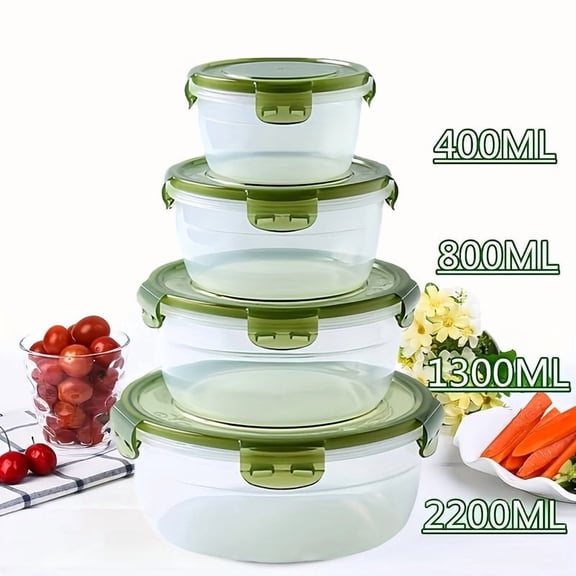 4pcs Sealed leak-proof Containers with Lids |  Airtight/Freezer Safe Food Storage Containers for Pantry and Kitchen