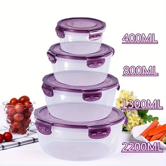 4pcs Sealed leak-proof Containers with Lids |  Airtight/Freezer Safe Food Storage Containers for Pantry and Kitchen
