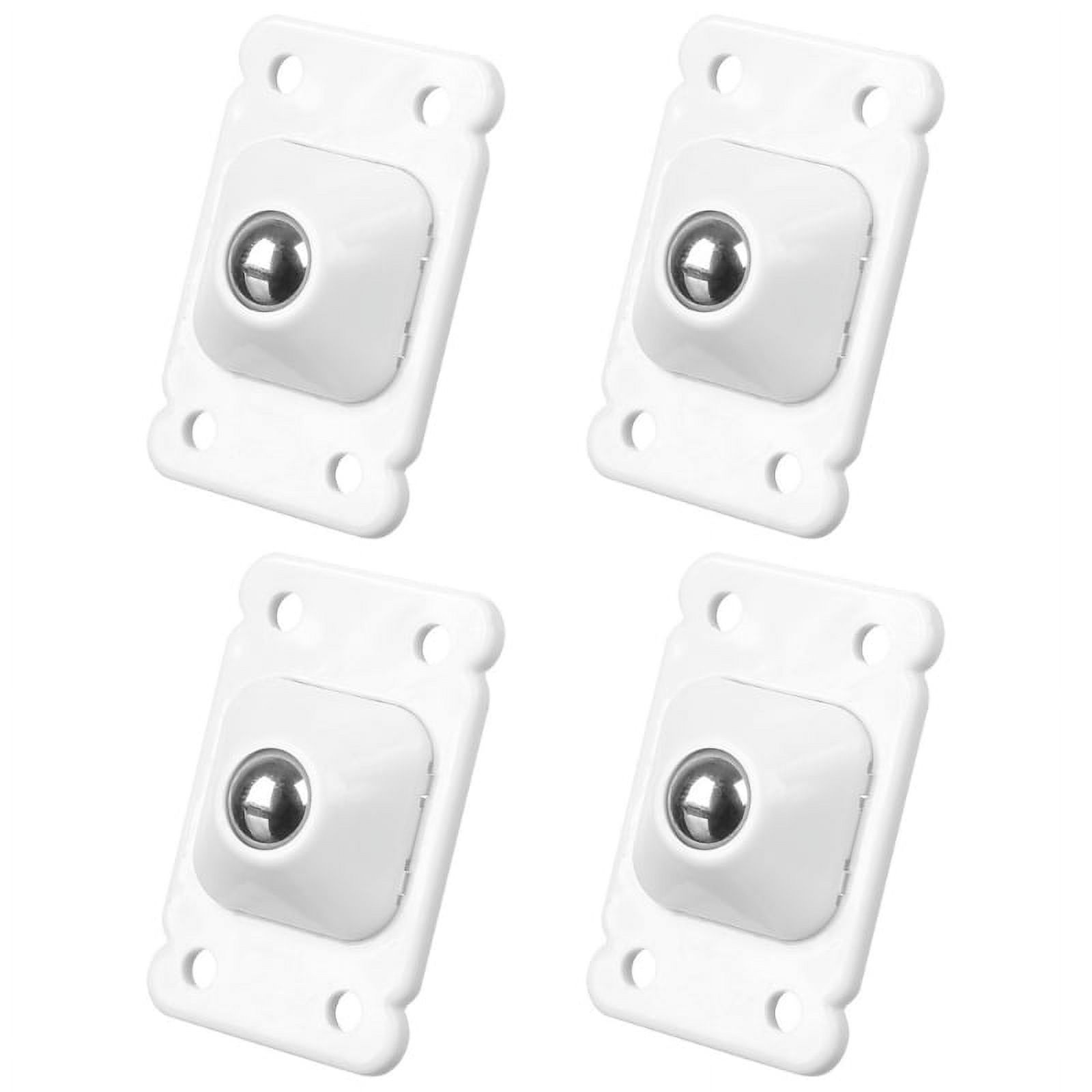 4 Pack Black Appliance Sliders – Self-Adhesive Small Caster Wheels With Double-Sided Tape, Low Profile Swivel Rollers For Coffee Makers, Furniture, Bookcases (1.77 X 0.87 Inch)