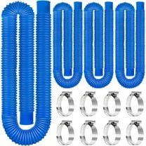4pcs/Set 1.25-Inch Pool Hose, Replacement Pool Hoses for Above Ground Pools, 1 1/4 Diameter Hose, 59" Long Filter Pump Hose, 4 Pack Pool Pump Hose with 8 Metal Clamps