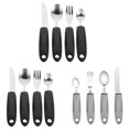 thumbnail image 1 of 4pcs/Set Adaptive Utensils for Hand Tremors, Easy Grip Handle, Built Up Utensils for Adults, Elderly Tableware, Weighted Silverware for Hand Tremors, Parkinsons 3Set, 1 of 8
