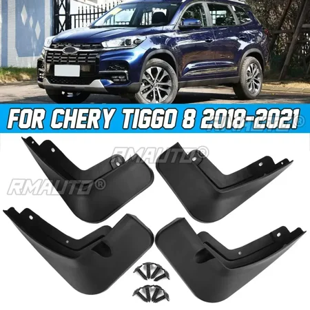 4pcs Set Mud Flaps Auto Front Rear Mudguards Special Car Mud Flaps Mudflaps for CHERY TIGGO 8 2018-2020 2021 2019 2018 Body Kit