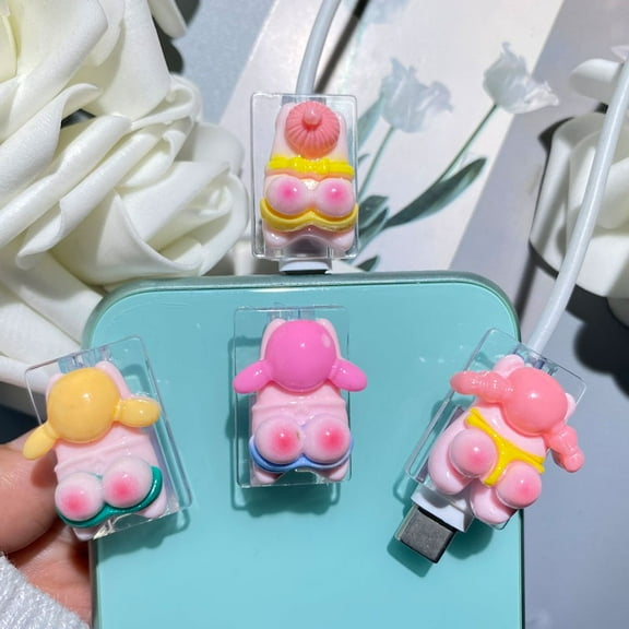 4pcs Set Phone Cable Protector,Charging Cord Protector, Lightning Cable Protector for iPhone Type-C Charger