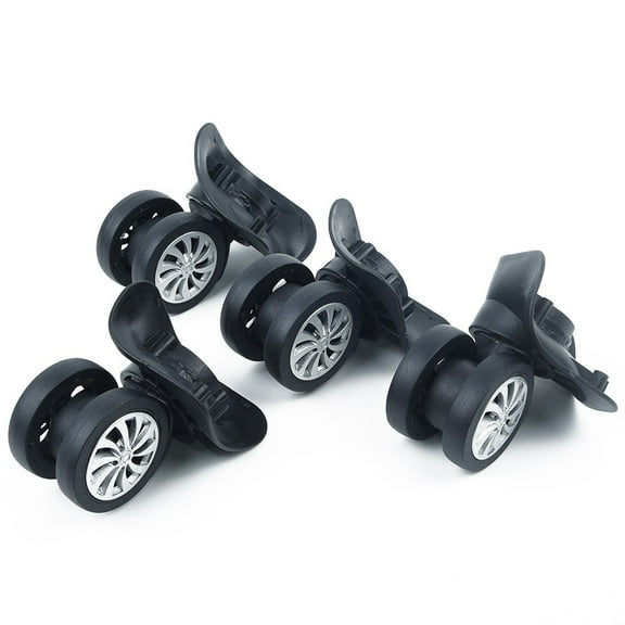 4pcs/Set Replacement Luggage Suitcase Wheels Swivel Universal Wheel Black Dual Roller Bearing Wheels,rotating Flexible, Load-bea