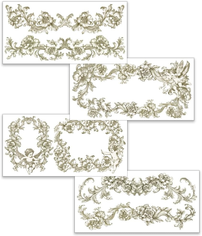 4pcs/Set Vintage Border Rub on Transfers DIY for Furniture and Crafts ...