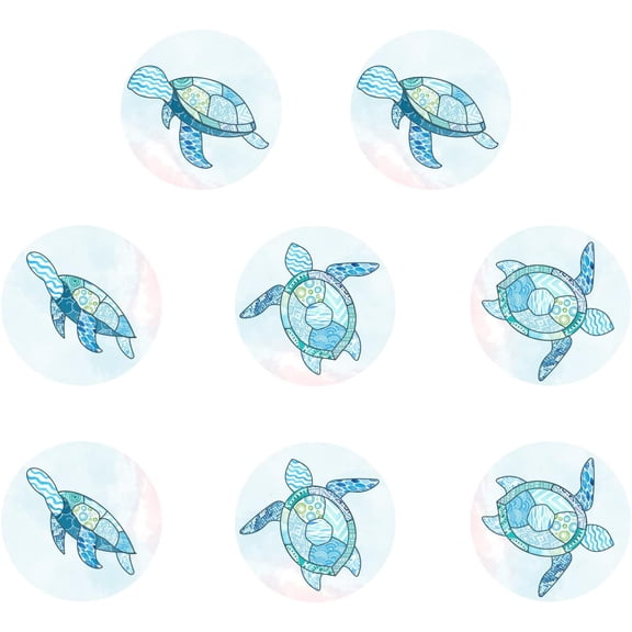 4pcs/Set Window Stickers Marine Life Pattern Glass Door Alert Decal Turtle Window Clings Self Adhesive for Window Decoration Acessories Against Collision Reminder 11.6x6.3in