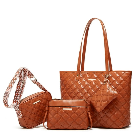 4pcs/Set Women Wave Large Capacity Tote Bag Set Fashion Mutil-Function Single Shoulder Bags Handbag Wallet Suit Crossbody Bag