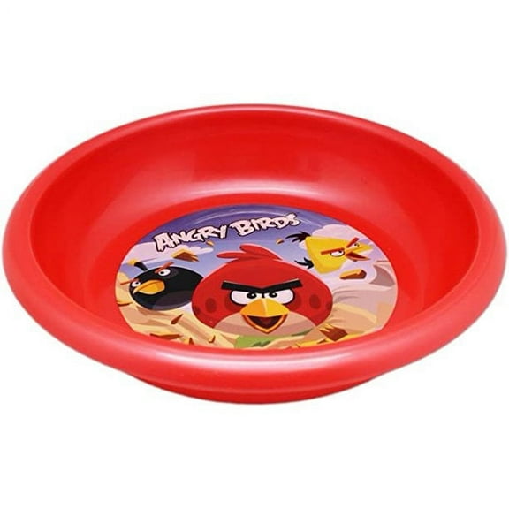 4pcs Set of Angry Birds Bowl - Red Bird, Chuck, and Bomb Shallow Red Bowl