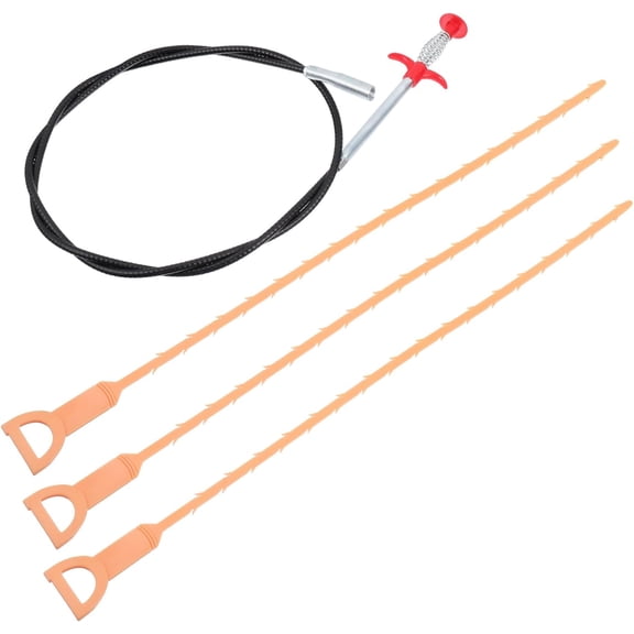 4pcs Sewer Dredger Tub Drain Toliet Bowl Cleaner Tub Hair Drain Catcher Sink Drain Clog Remover Bendable Pipe Dredge Hook Sink Pipeline Hook Steel Clearer Sink Snake Cleaner