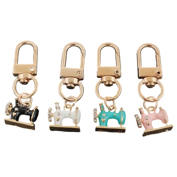 4pcs Sewing Machine Key Jewelry Accessory Aluminum Alloy Keyring Decoration Souvenir For Craft Lovers Home Ornament