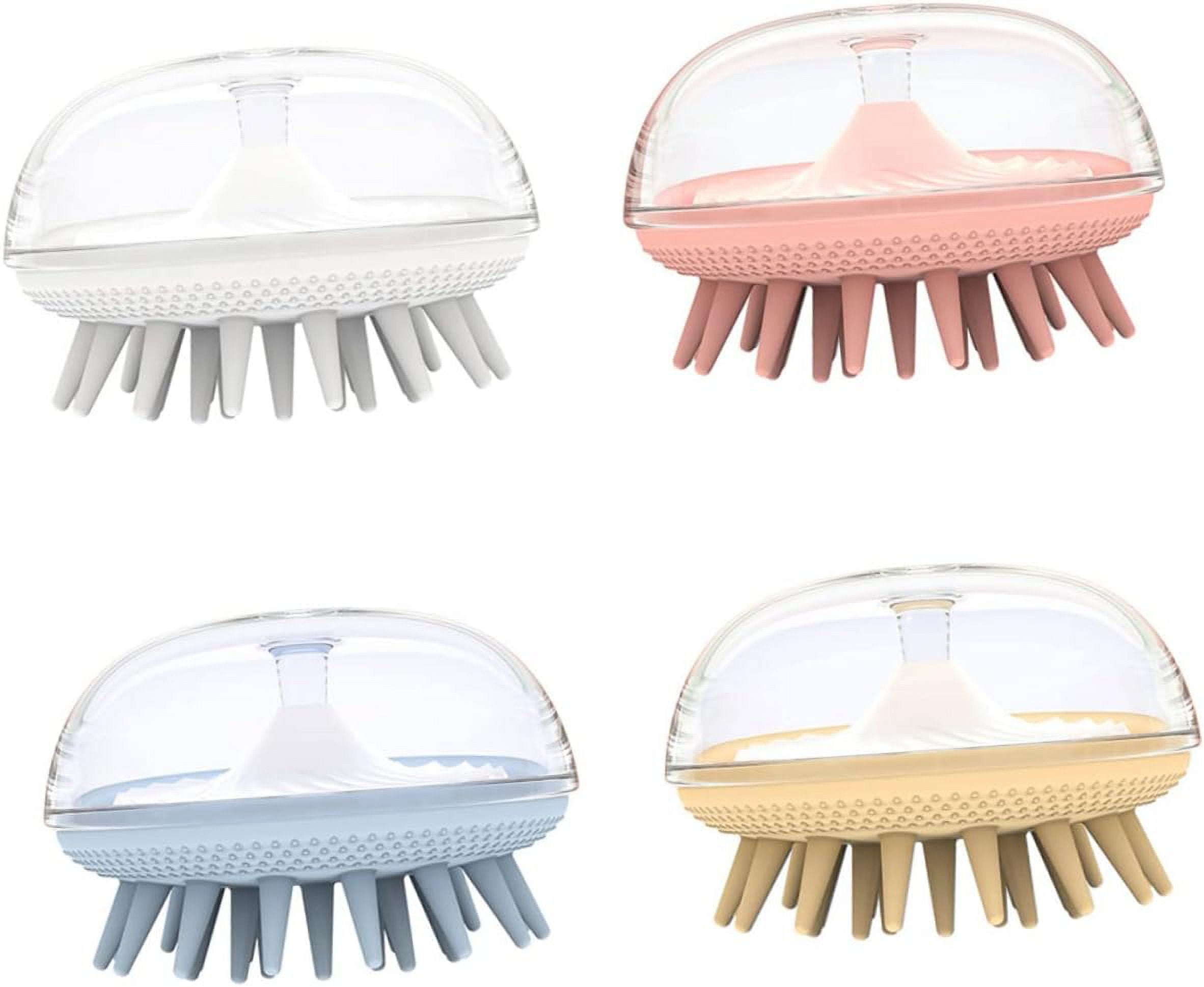 4pcs Shampoo Brush Hand Held Scrubber Scalp Massagers Scalp Shampoo