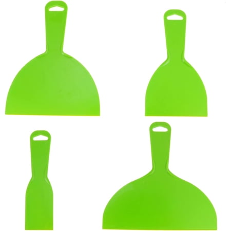 4pcs Shovel Glass Scraper Tile Scraper Window Cleaning Squeegee Flexible Spatula Window Cleaning Tool Cleaning Shovel Plastic Wall Scraper Smooth Green Tool Set Plastic