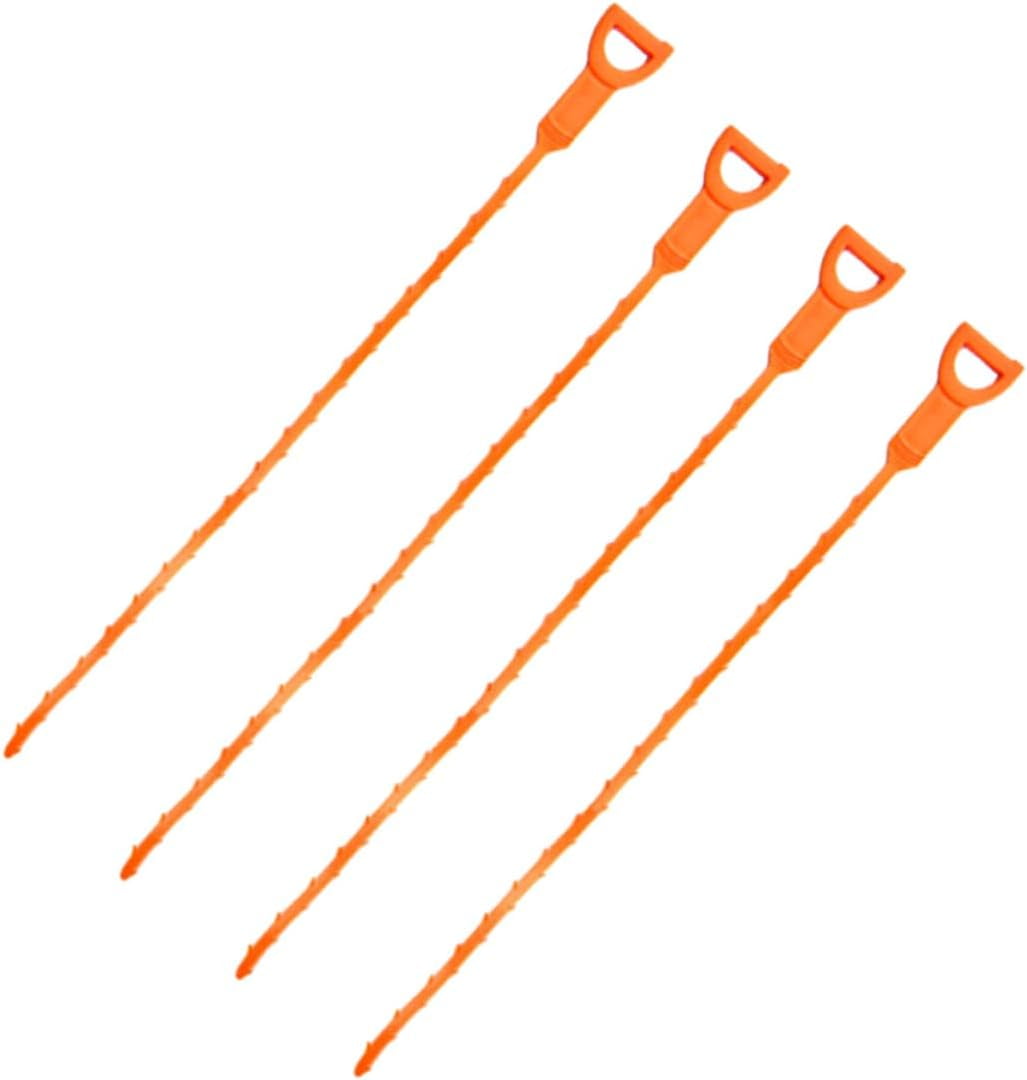 4pcs Shower Clog Drainage Pipe Auger Plastic Bathtub Hair Sink Snake