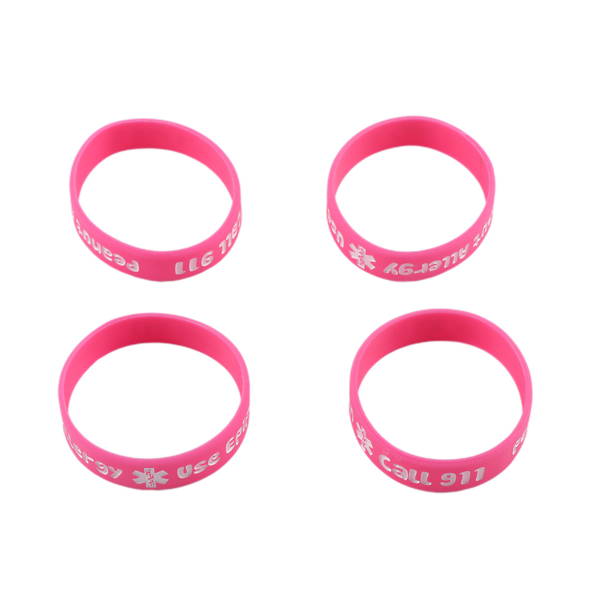4pcs Silicone Bracelet Medical Warning Hand Strap Children Bracelet