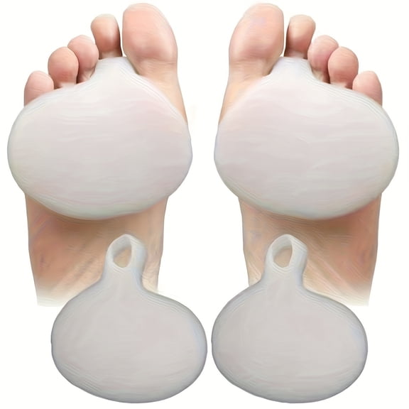 4pcs Silicone Gel Metatarsal Pads, Specialized Forefoot Cushion Insoles for Foot Care & Pain Relief