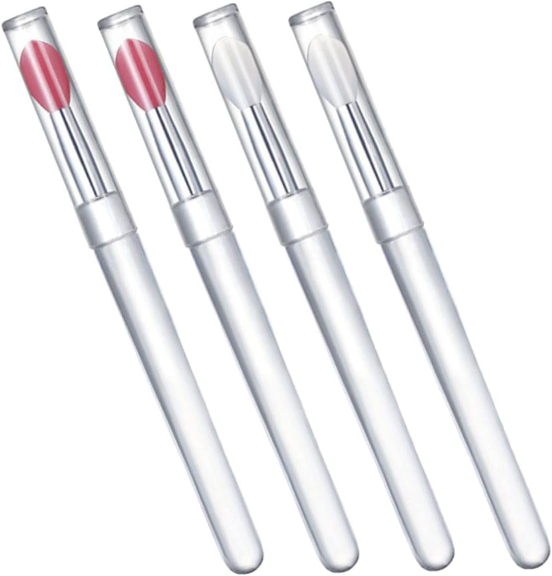 4pcs Silicone Lip Brush with Lid Makeup Lipstick Silicone Makeup