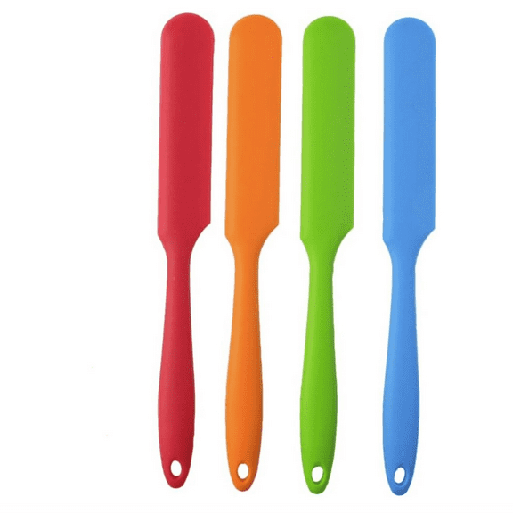 4pcs Silicone Spatula Set Heat Resistant Cake Cream Butter Spatulas Mixing Batter Scraper Non-Stick Flexible Baking Cooking Tool 4 Colors