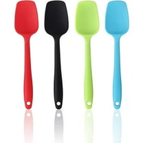 4pcs Silicone Spatula Set, Rubber Spoon Spatula for Baking, Heat Resistant Cooking Utensil, Flexible Silicone Spoon Baking Mixing Tool Cooking Gadget
