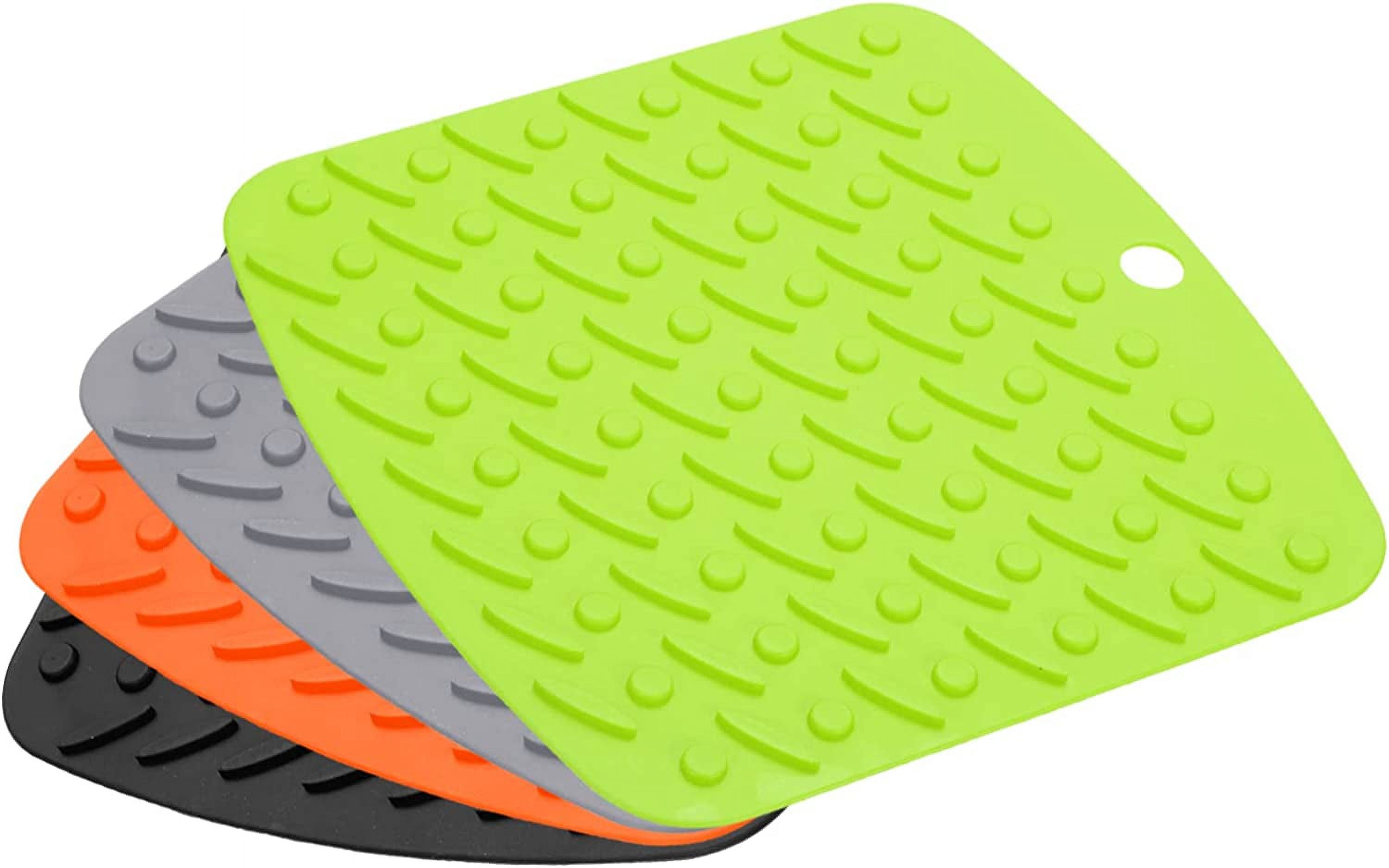 4pcs Silicone Trivet Mat Hot Pads, Silicone Pot Holders Heat Resistant ...