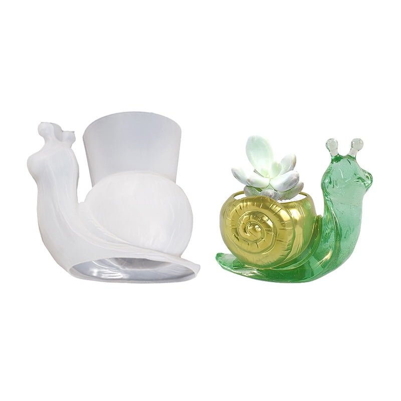 4pcs Silicone Vase Molds Resin Casting Molds for UV Resin & Epoxy Resin Craft Making Snail 150x94x128mm