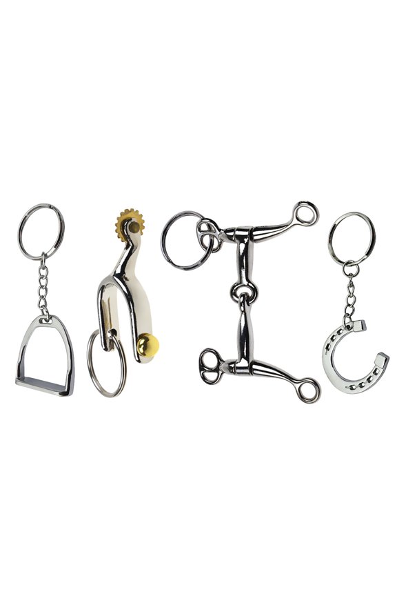 4pcs Silver Alloy Equestrian Keychain With Innovative Design Keyring Functional Accessory for Men Women and Students