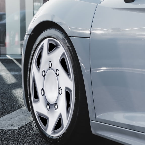 4pcs Silver Hub Caps Rim Simulators Silver Black For Ford E250 E350 E450 Econoline 1999-2018