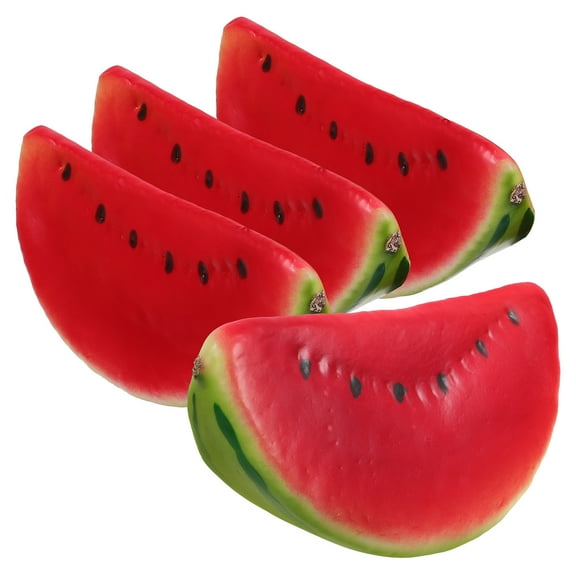 4pcs Simulated Watermelon Slice Model Watermelon Slice Decoration Faux Fruit Decoration