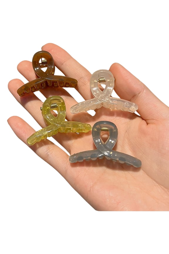 4pcs Small 4.5CM Translucent Hair Clip Elegant Styling Tool Strong Hold Barrettes Hairpiece For Women Girls