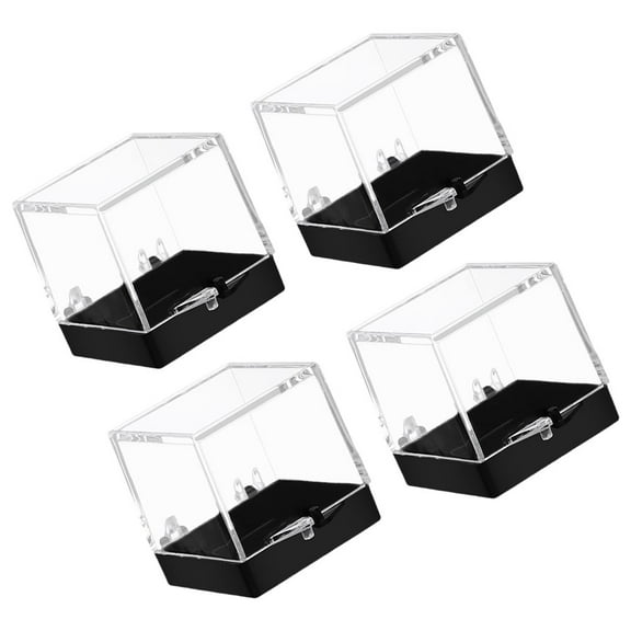 4pcs Small Display Box for Mineral Specimen Clear Display Box for Rock Collection Stone Collection Box Miniature Display Case for Jewelry Sample