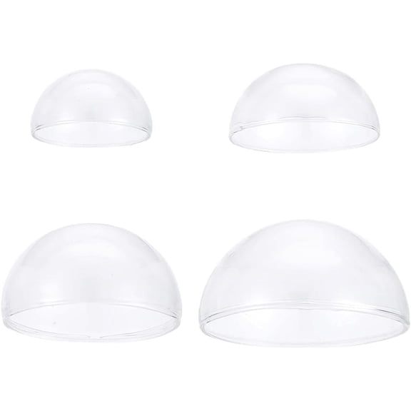 4pcs Small Glass Dome Cloches Glass Display Dome Cloche Half Round Shape Domes Without Base Display Stand Dome Cover for Home Office Flower Tabletop Centerpiece Wedding Party Decoration DIY Clear