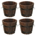4pcs Small Planter Pot Barrel Planter Garden Tree Planter Small Wood