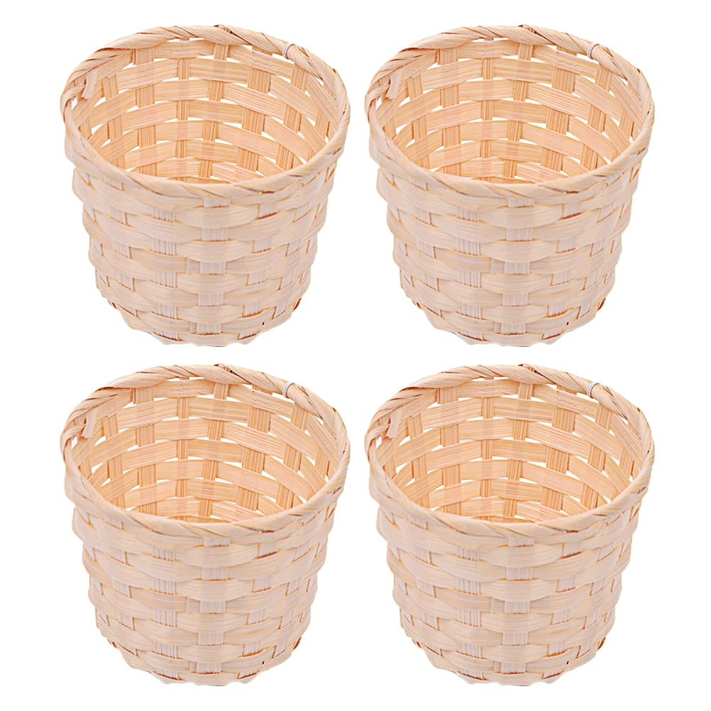 4pcs Small Woven Baskets Portable Desktop Baskets Decorative Flower Arrangements Basket