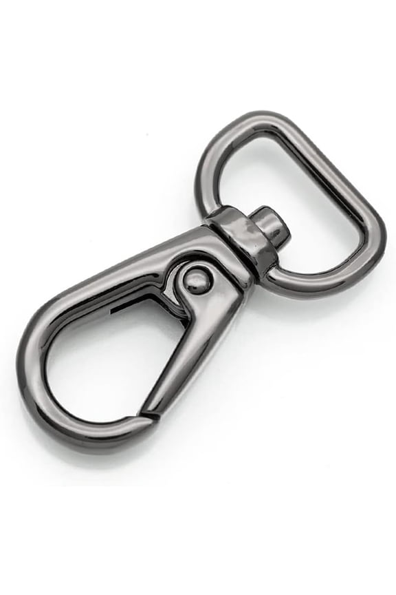 4pcs Snap Hooks Lobster Clasp Heavy Duty Metal Push Gate Swivel Clasps Purse Bag Charm SC47 (Gunmetal Black)