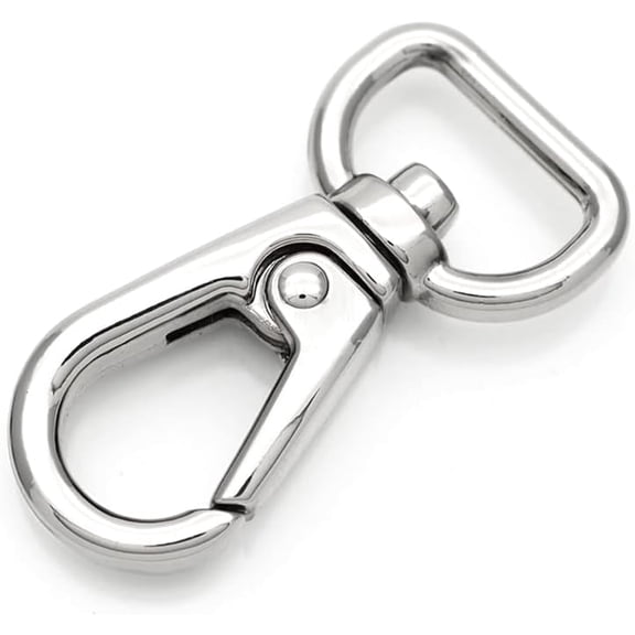 4pcs Snap Hooks Lobster Clasp Heavy Duty Metal Push Gate Swivel Clasps Purse Bag Charm SC47 (Silver)