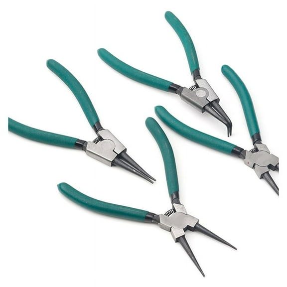 4pcs Snap Ring Pliers Set, 7inch with Straight/Bent Jaw, Heavy Duty Spring Loaded Pliers