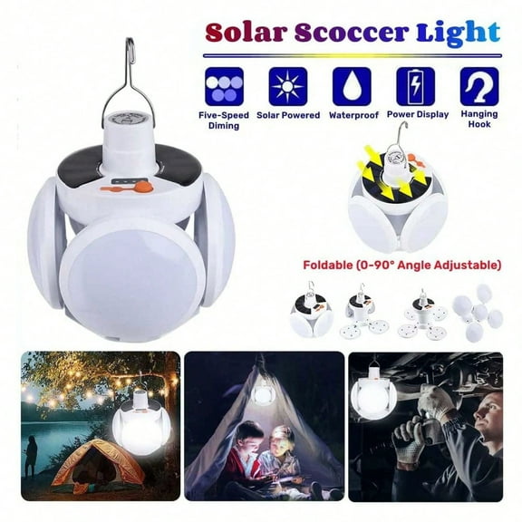 4pcs Solar Camping Lantern, USB/Solar Rechargeable Collapsible Tent LED Lights with Remote, Portable RV Emergency Solar Hanging Lantern Lamp for Night Fishing, Hiking