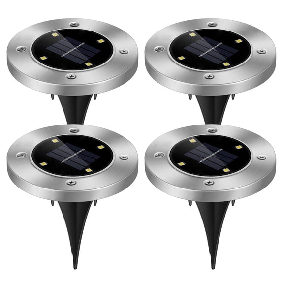 4pcs Solar Ground Light Waterproof Buried Light In Ground Path Deck Lawn Patio Light 4LED