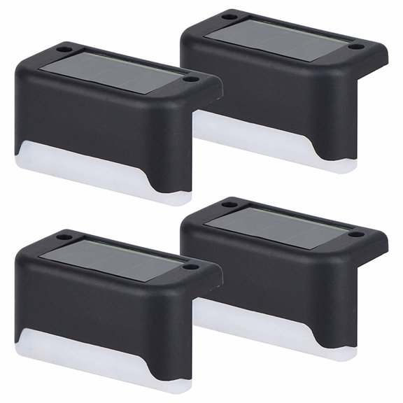 4pcs Solar Step Lights – Outdoor Staircase & Fence Lighting, Courtyard Railing LED Lights for Garden & Yard,Security Flood Light for Outside Garden Yard Path, Oudoor Parking Lot Lights