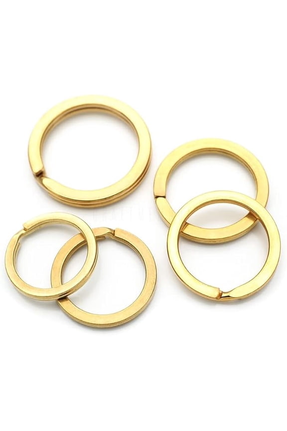 4pcs Solid Brass Split Ring Connector Key Rings Keychain Rings DIY Leathercraft (1-3/16" (30mm))