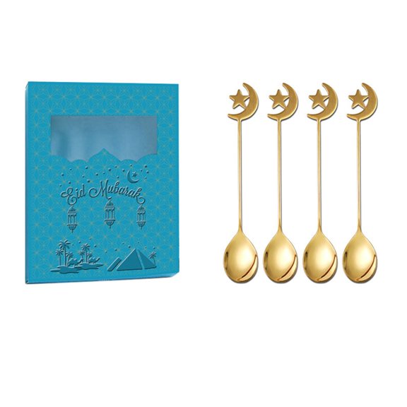 4pcs Spoon/Fork Set for Coffee Lover Festival Dining Utensils Home Tableware