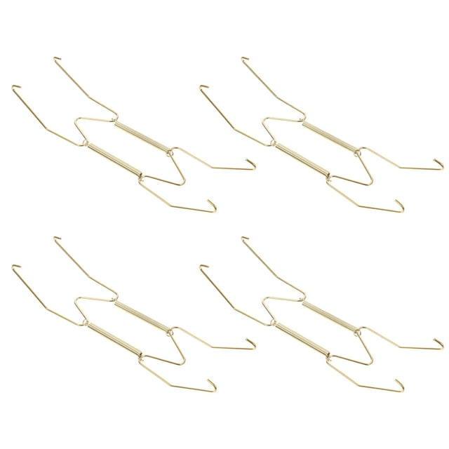 4pcs Spring Wall Plate Hangers Metal Hanger with Golden Coating