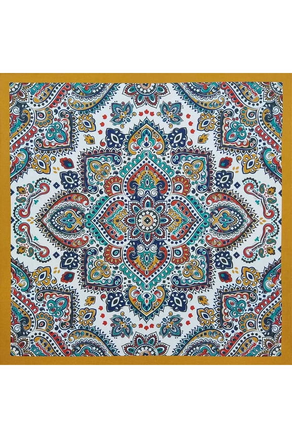 4pcs Square Cotton Headbands Flower Pattern Bandana Scarf Neck Gaiter UV Resistence Seamless Headwear for Outdoor Workout Running Goldenrod 550x550mm