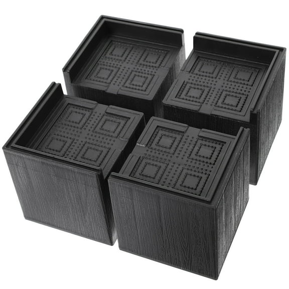 4pcs Square Furniture Risers Rubber Bed Risers Table Chair Height Lift Riser